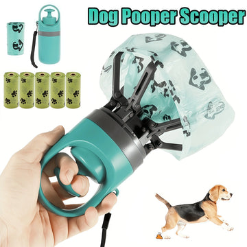Portable Dog Pooper Scooper with Built-in Bag