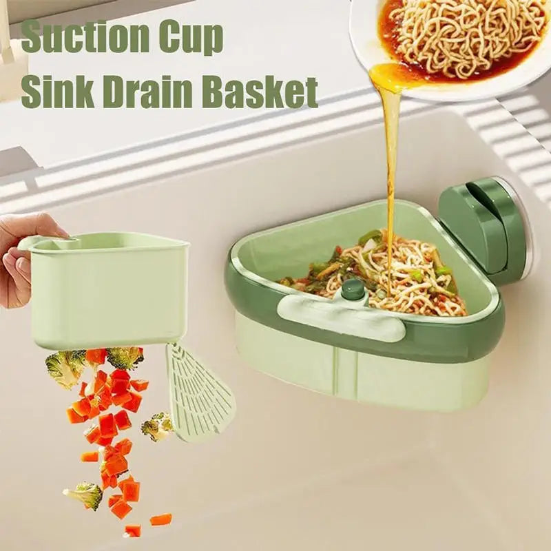 Suction Cup Sink Corner Strainer Basket